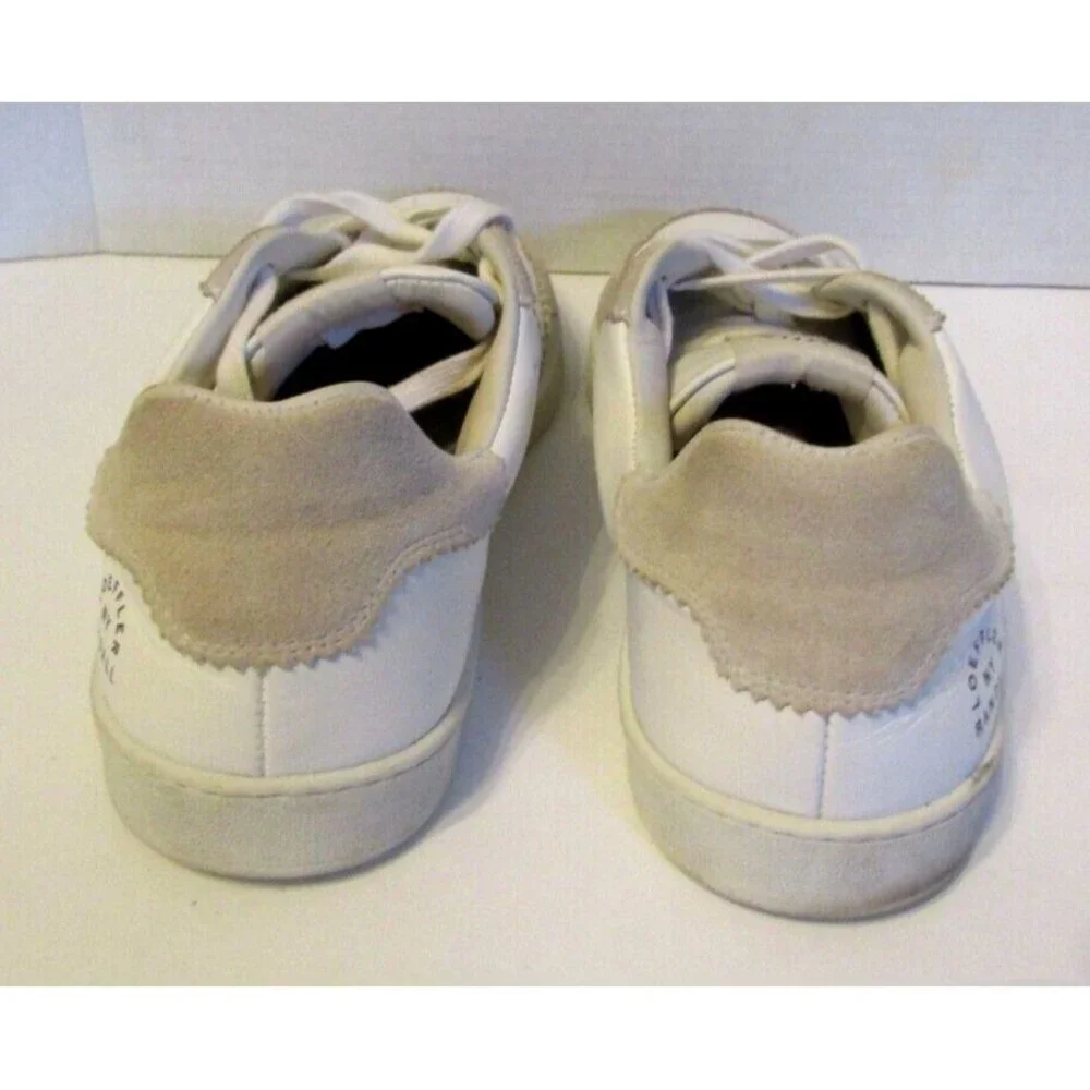 Loeffler NY Randall Keeley Sneakers White Leather Suede Low Top Womens 10